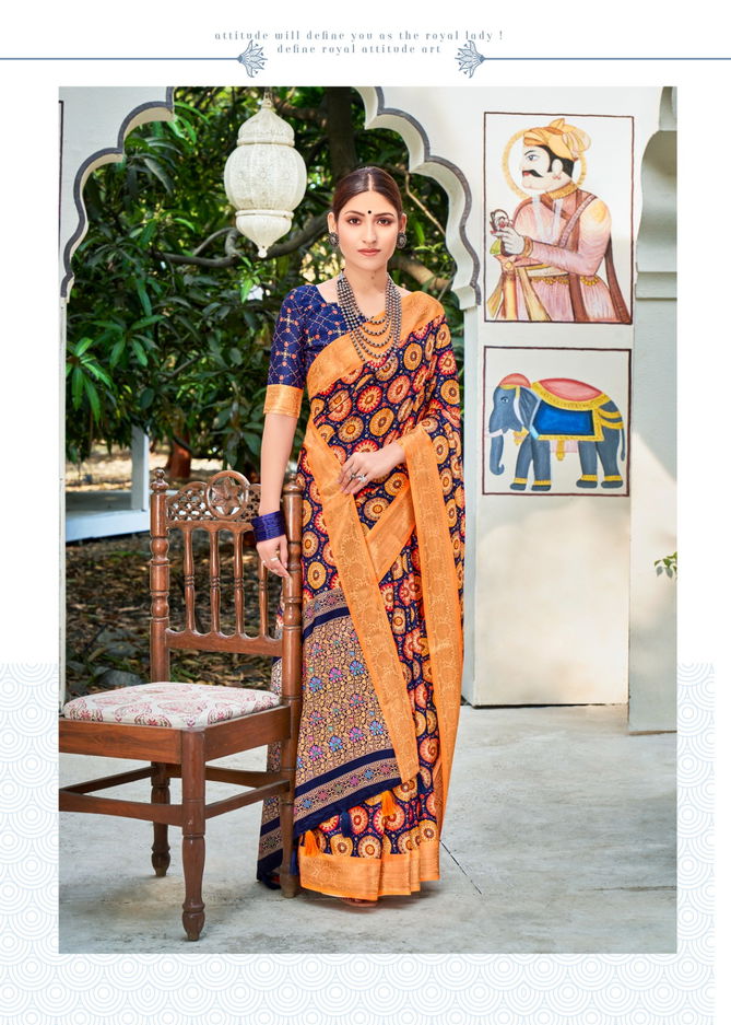 Vintage By Shvetambar V.s-01 To 09 Printed Sarees Catalog